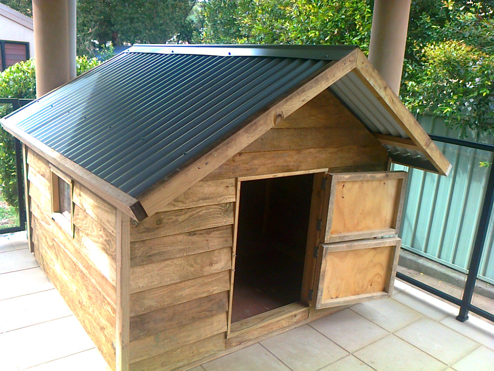 dog kennel 1.8m x 1.8m, gable roof, perspex window, barn door $870