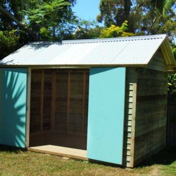 designer made, custom built outdoor sheds made from timber