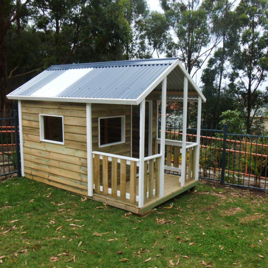 elevated cubby with slide